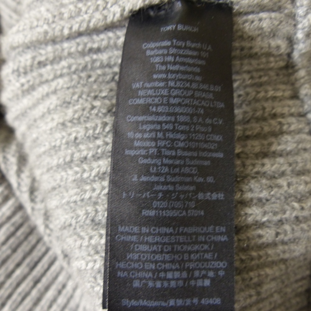 Tory Burch Gray Cashmere Blend Inez Turtleneck - Picture 3 of 5